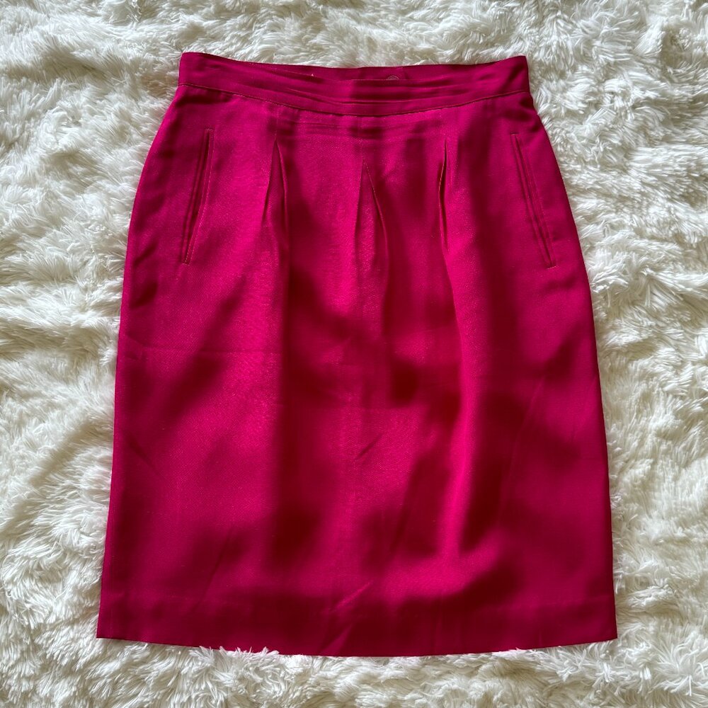 🎉HP🎉 Vintage Liz Claiborne Size 10 Pencil Skirt Barbiecore Pink Pockets Lined